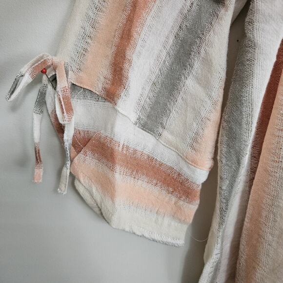 Alfred Dunner Blouse Button Up Shirt Size PM Green Orange Cream Striped NWT - Picture 5 of 11
